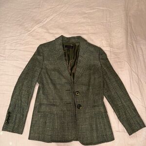 Escada Olive Plaid Blazer